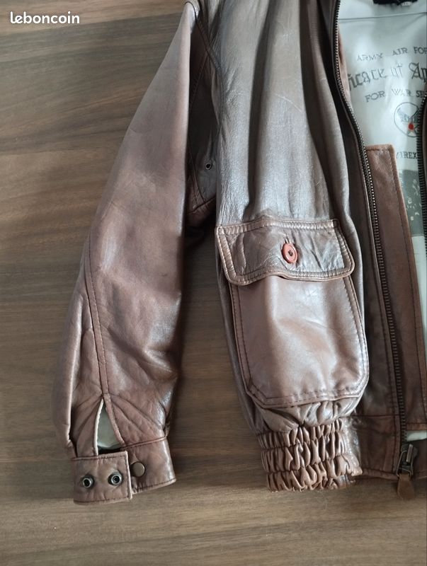 Blouson Avirex Vintage En Cuir De Mouton - Style B3 Army Air Force - Marron - Taille 44 - Édition Limitée