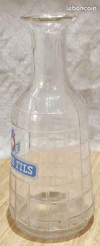 Ancienne carafe publicitaire PERNOD FILS en verre de FLORENT LYON croix suisse (image 7)