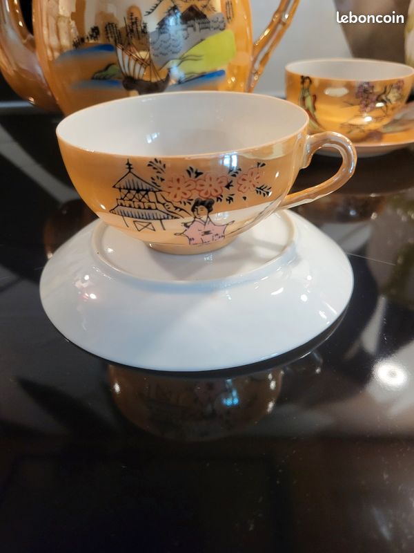 Magnifique grand service a thé Japonais vintage en porcelaine,Periode occupied Japon 1947-1952 (image 6)
