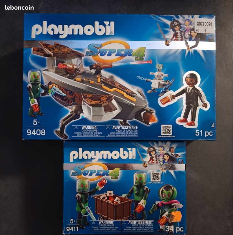 Lot playmobil super 4 9408 9411 neufs (image 1)
