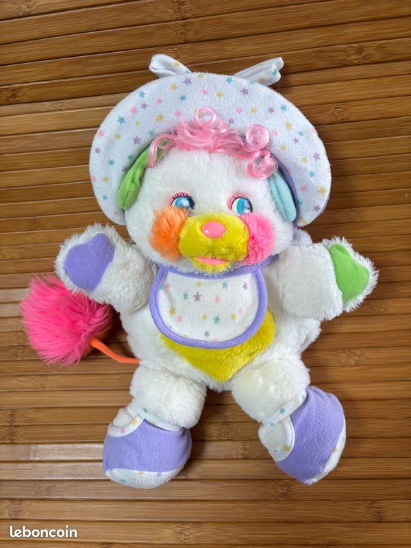 Peluche Vintage Popples Baby Bibsy N2 Mattel - Occasion - Fabriqué à Taïwan