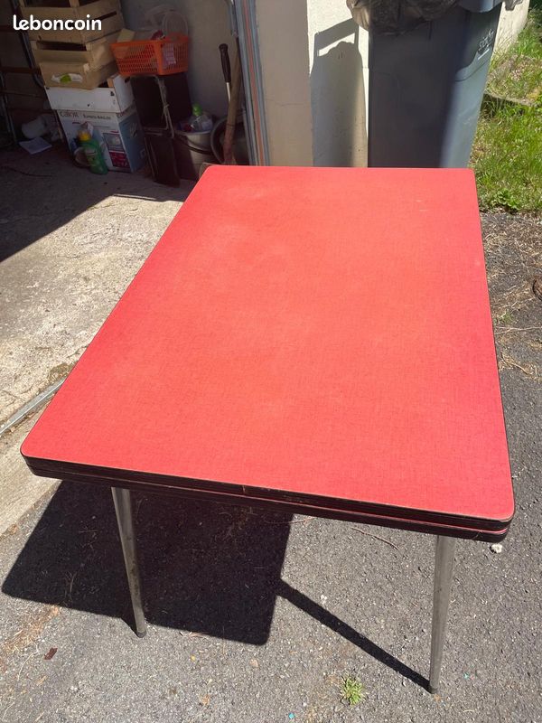 Dessous De Plat Vintage – Formica Rouge – Années 60 – Très Bon état