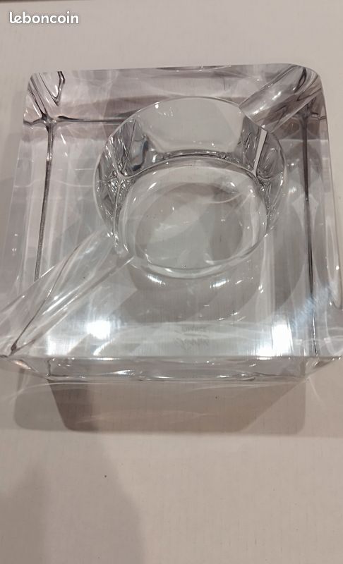 CDXHOME Cendrier Verre Cristal Gris 4,7 Pouces - Élégant Porte-Cigare Design Luxe