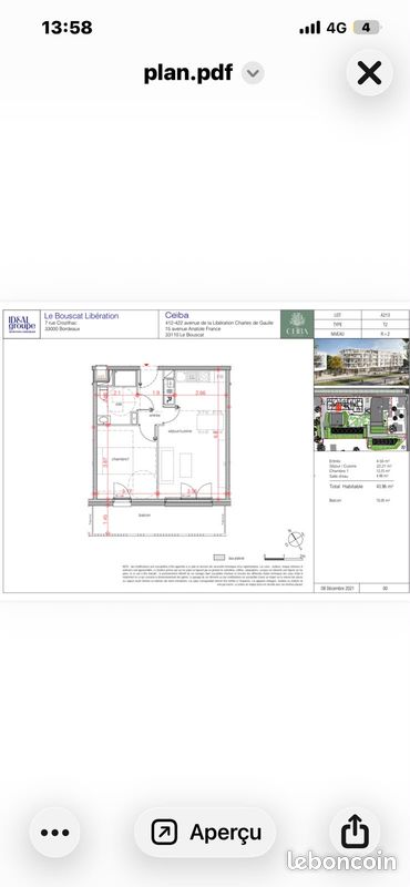 Appartement 2 pièces 44 m² · à Le Bouscat · 44 m² · 850 €