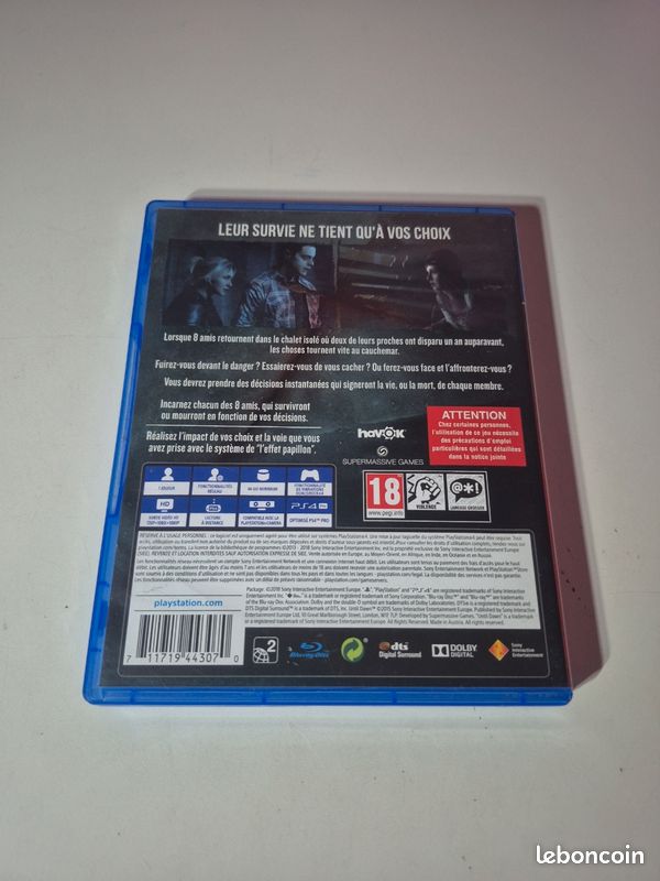 🎮 Until Dawn - Sony PlayStation 4 (Ps4) Complet (image 2)