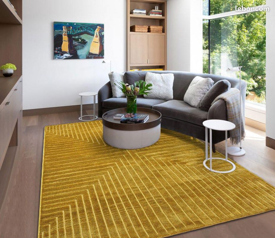 Tapis moderne moutarde pour salon (image 1)