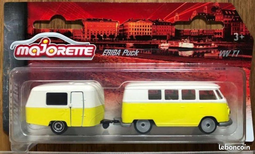 Majorette Eriba Puck Caravan & Volkswagen Transporter T1 1/64 (image 1)
