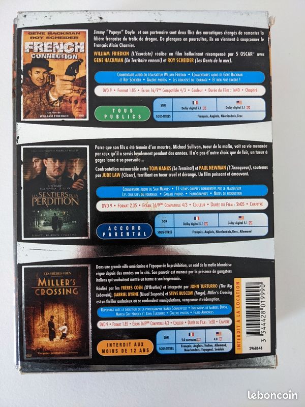 French Connection + Les sentiers de la perdition + Miller's Crossing (image 2)