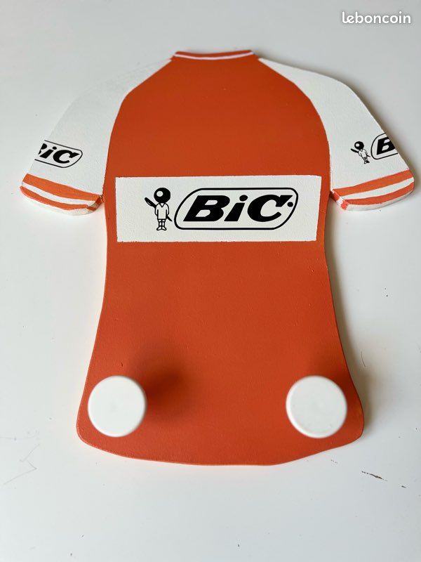 Maillot Cycliste Vintage BIC Années 70 - Orange Acrylique, Taille M, Manches Courtes