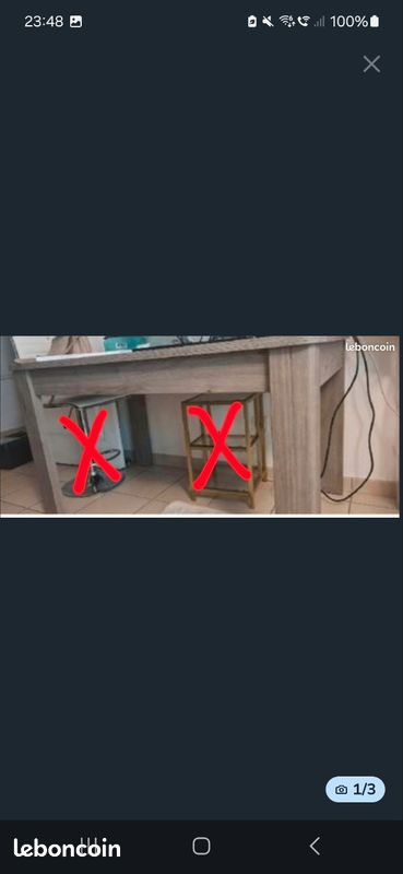 Table rectangulaire 80×140 à bord arrondi (image 1)