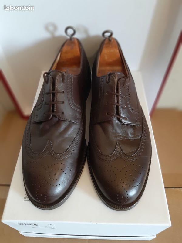 Chaussures Oxford Bally Pour Homme - Cuir De Veau Marron Clair - Occasion Très Bon État 8/10