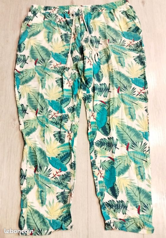 JG36 Pantalon fluide tropical Kiabi T L imprimé jungle (image 2)