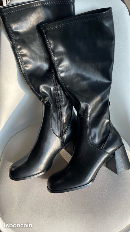 Bottes hautes à talons simili cuir Topshop Chaussures