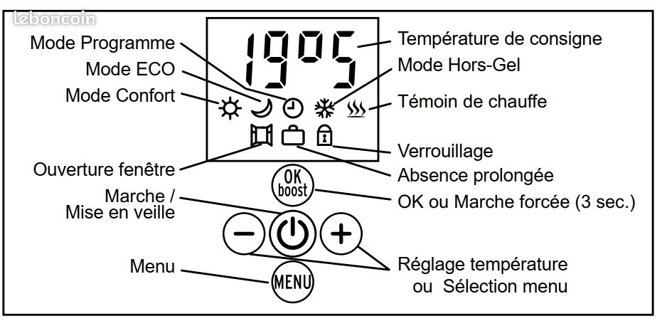 Radiateur Électrique LCD Céramique (image 5)
