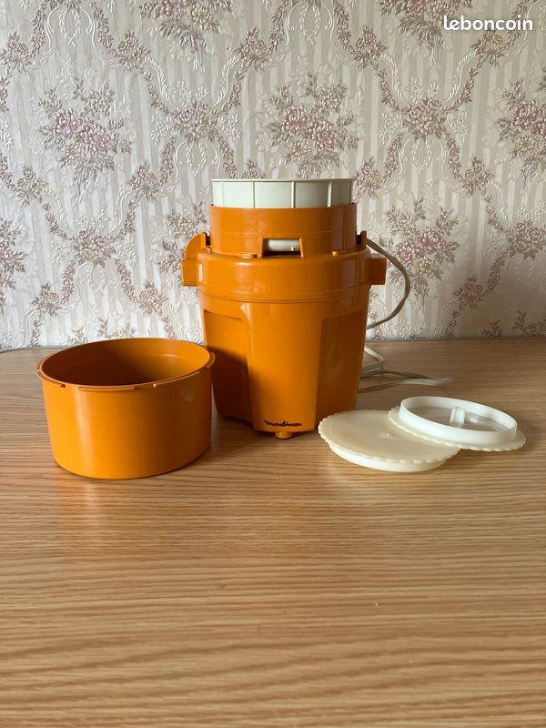Hachoir Moulinex Type 320 - Orange Rétro Des Années 70 - 700W - Made In France - Fonctionnel D'occasion