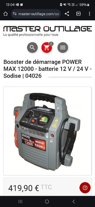 Booster de démarrage de batterie 12 – 24V