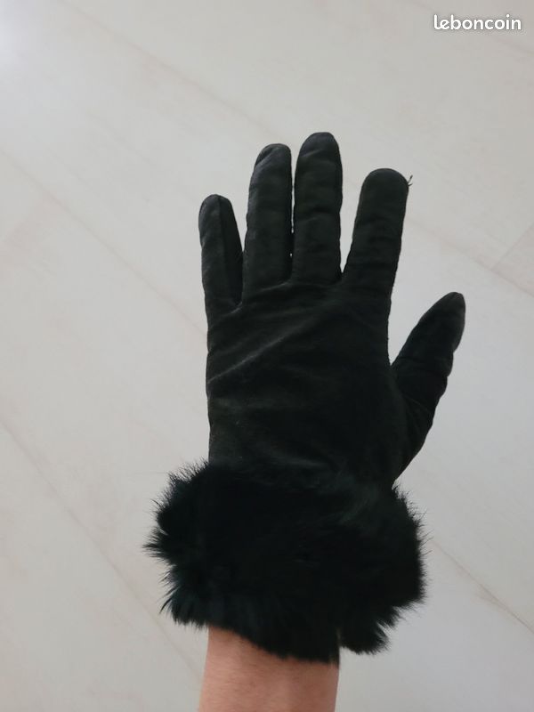 Gants Daim et vraie fourrure (image 1)