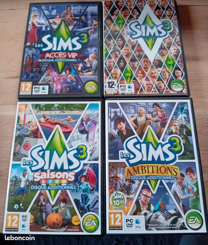 Lot De 4 Jeux PC Les Sims - Occasion état Correct (boîtes/instructions Non Garanties)