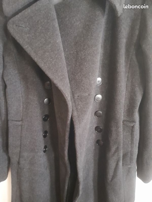 Manteau laine/cashmere long gris Agnes b T 38 (image 4)
