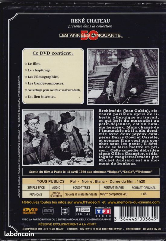 DVD Archimède Le Clochard Neuf sous blister (image 2)