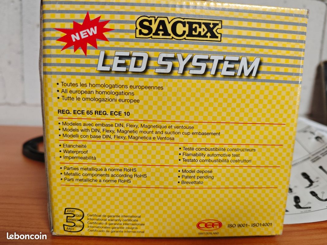Gyrophare LED SACEX neuf - orange / homologué EU - alarme, engin, utilitaire, agricole (image 5)