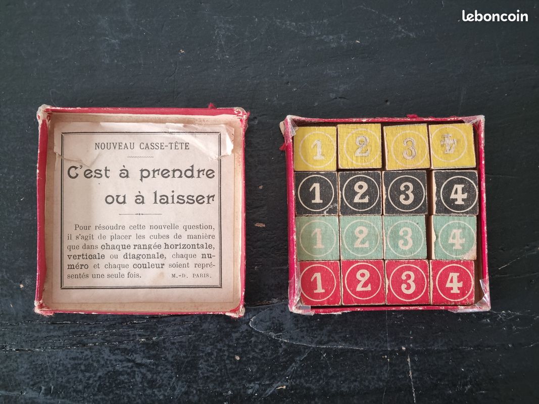 JEU DE TANGRAM Ancien. 7 Bois Différents. Casse Tête. EUR 3,50 - FR