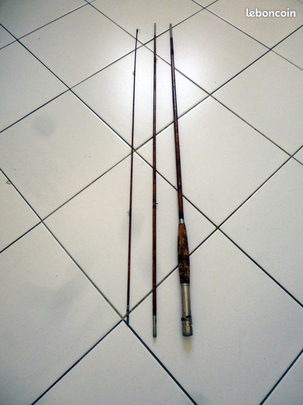 Rare Canne à Pêche Ancienne Bambou Tonkin #440 – The Gliebe Co – États-Unis – Réparation