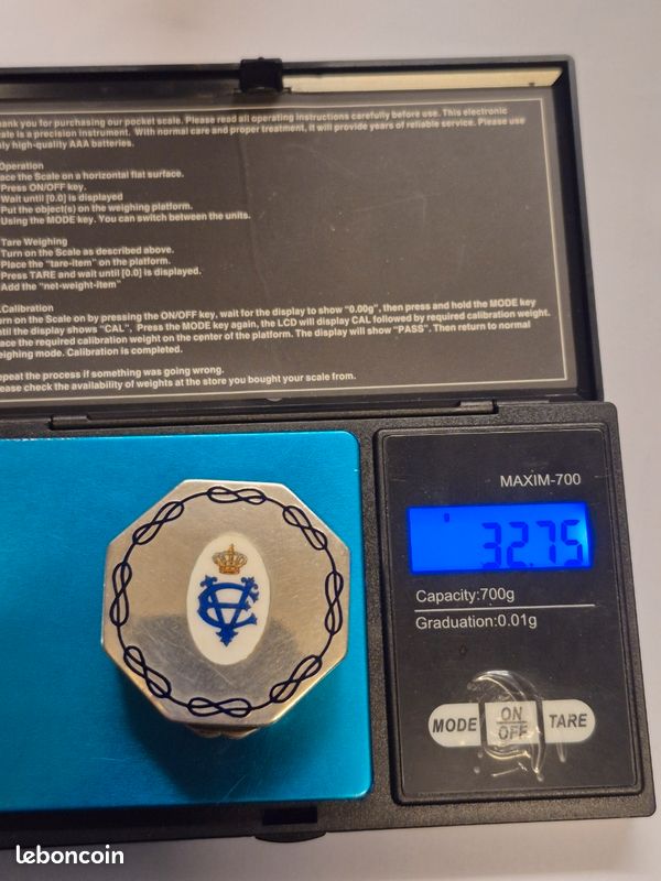 Grande Boîte à Bijoux En Argent Massif 925 Poinçonné - Monogrammée EM Avec étoile | Occasion
