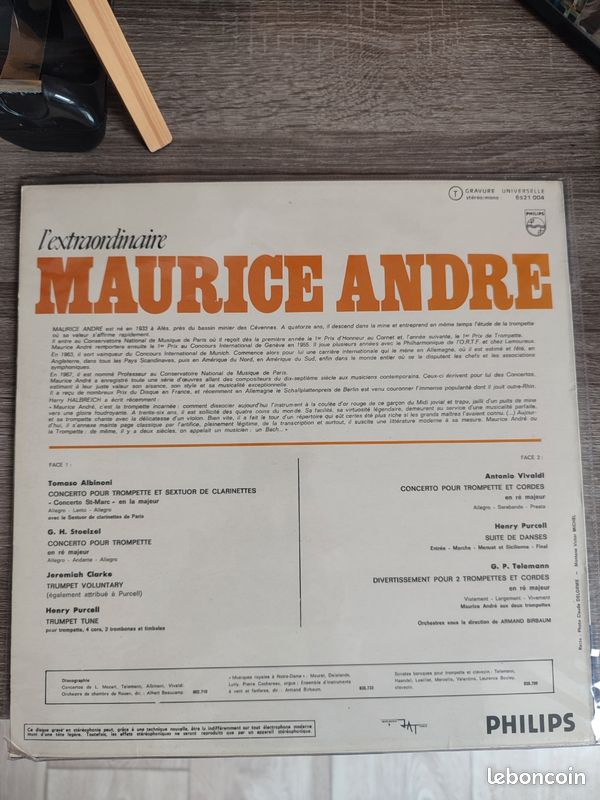 Vinyle l'extraordinaire Maurice André (image 2)