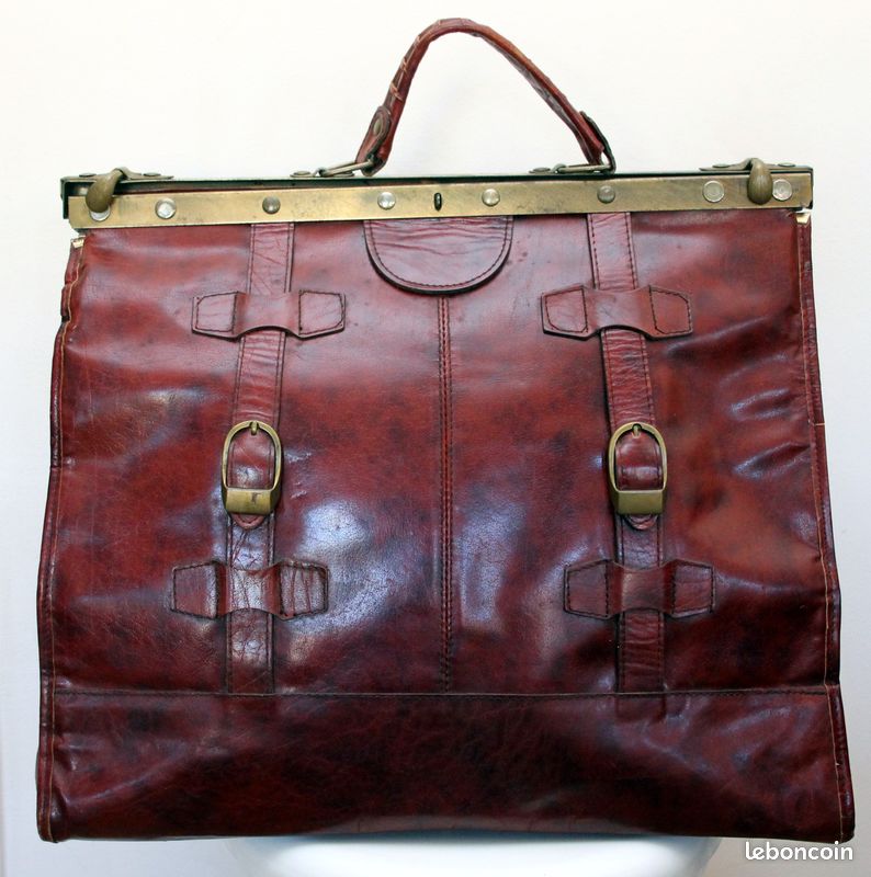 Sac De Voyage Vintage En Cuir – Solide Et Excellent état – Sans Marque