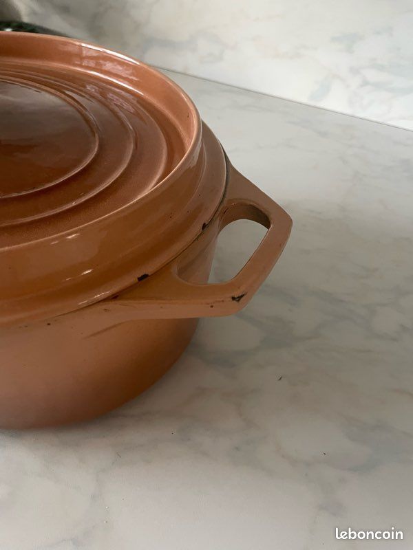 VARDAGEN cocotte, fonte émaillée beige clair/bleu gris foncé, 5 l
