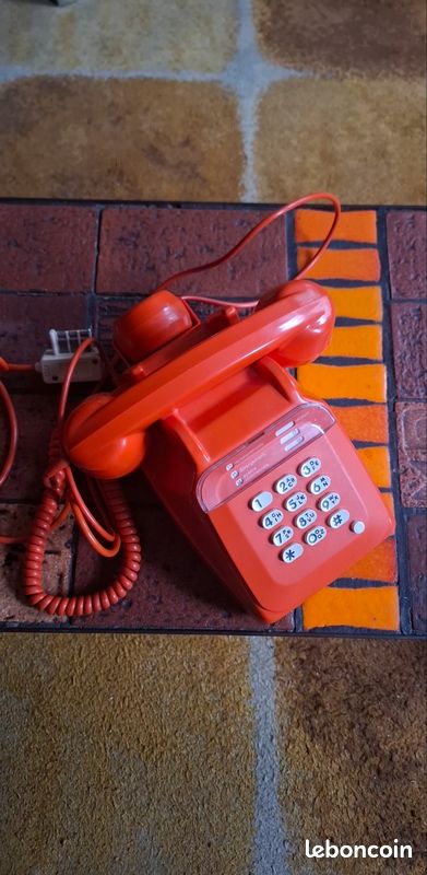 Téléphone Vintage Socotel S63 Orange - Touches - Fonctionnel