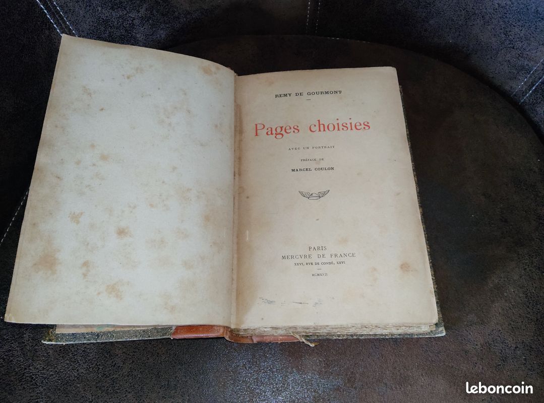 Livre: Remy de Gourmont Pages Choisies (image 1)