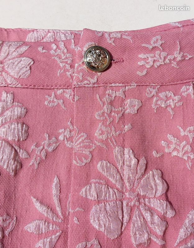 Short Femme Brodé Vieux Rose – Taille L (42/44), Polyester, Neuf Avec étiquette
