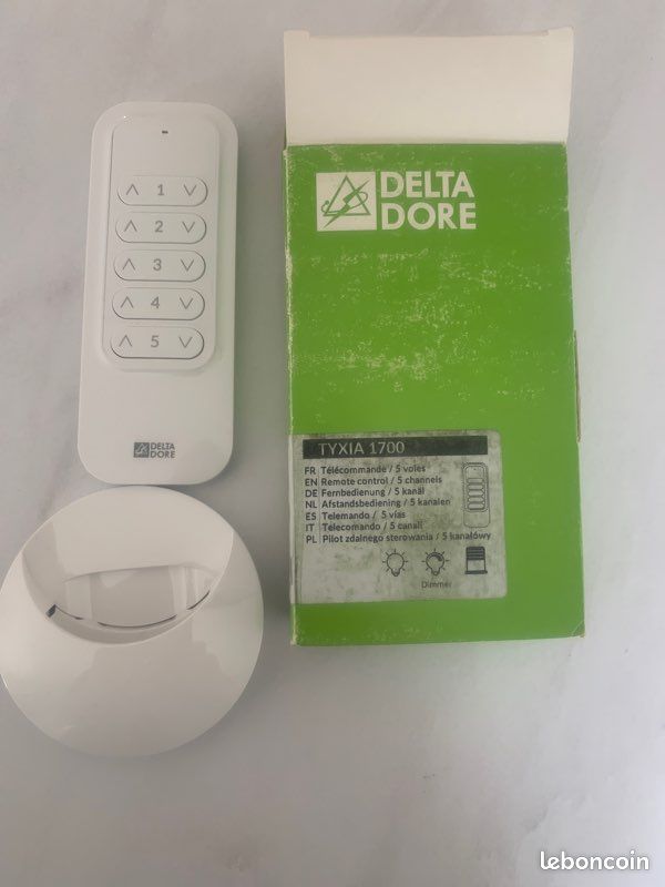 Delta Dore TYXIA 1700 Telecomando A Muro 5 Canali - Per Automatismi Radio TYXIA, Con Supporto Incluso, Design Sottile - 3