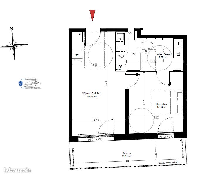Appartement 2 pièces 39 m² · à Clermont-Ferrand · 39 m² · 650 €/mois