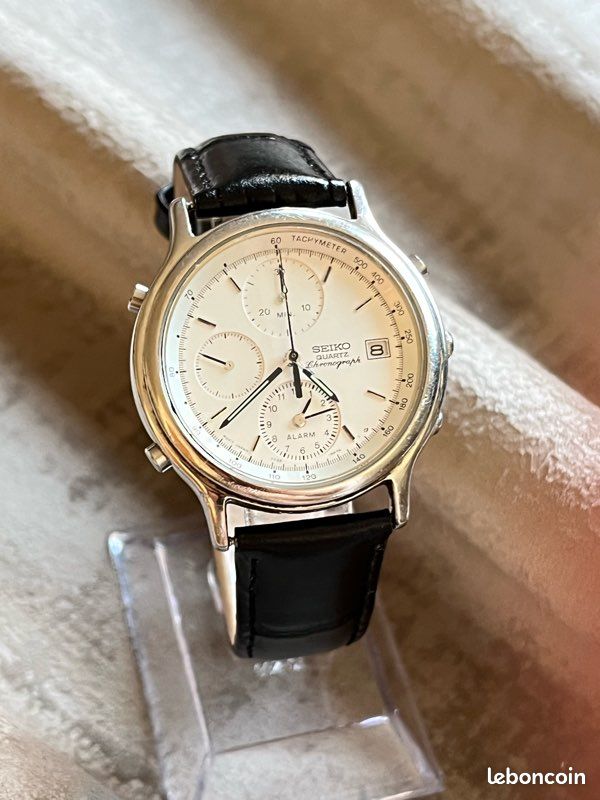 Montre Seiko Chronographe Oversize Calendrier 7T32 7A70 - Occasion, état Parfait