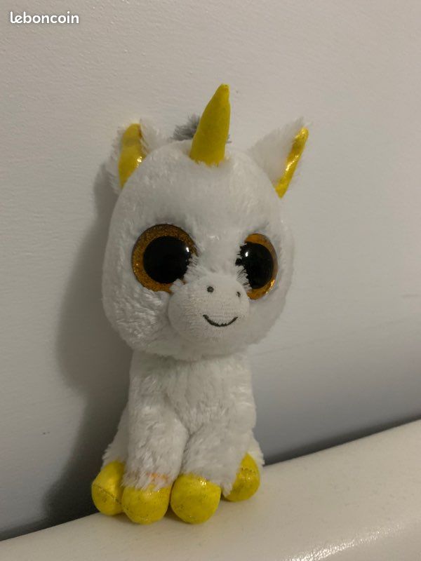 Peluche TY licorne avec yeux pailletés (image 1)