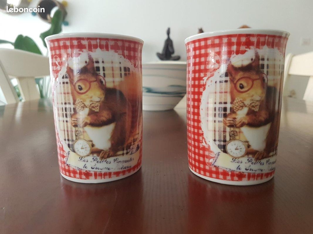 Lot 2 mugs Orval Les petites enquêtes de l’écureuil Croque Noisette (image 1)