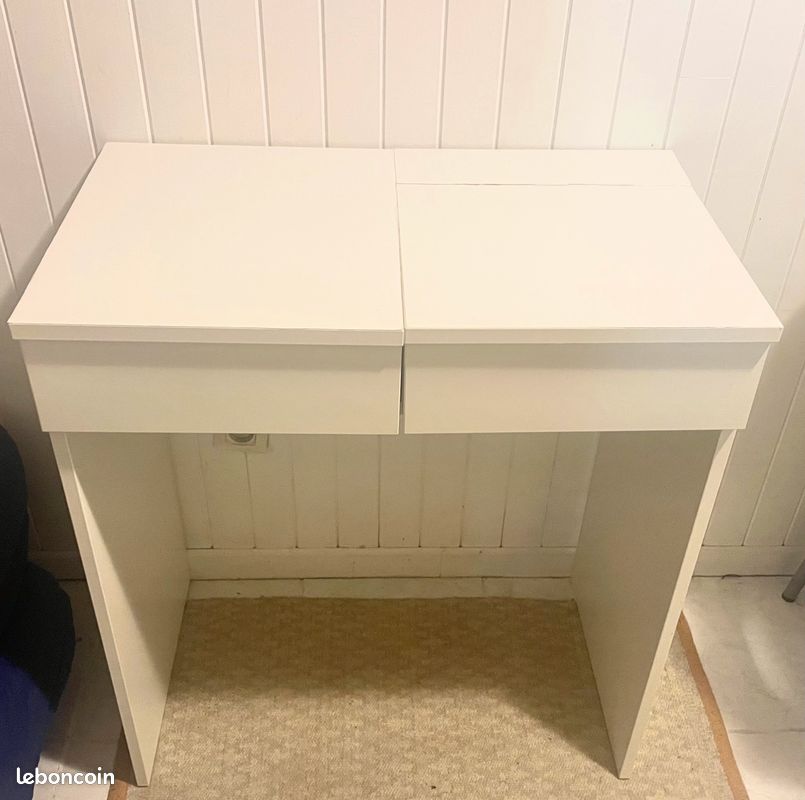 Coiffeuse ou petit bureau blanc BRIMNES Coiffeuse IKEA avec miroir – très bon état (image 2)