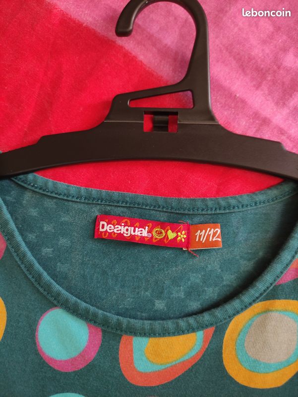 T-shirt Tunique Desigual Pour Fille 11/12 Ans - Occasion Très Bon état