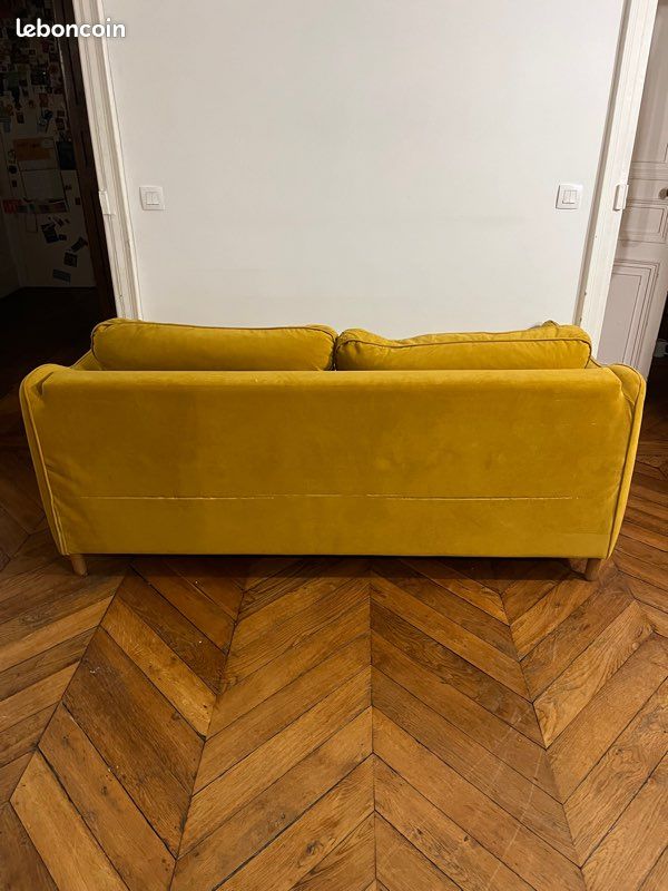 Canapé convertible ouverture express 3 places en velours - VORNAY de chez Drawer (image 5)