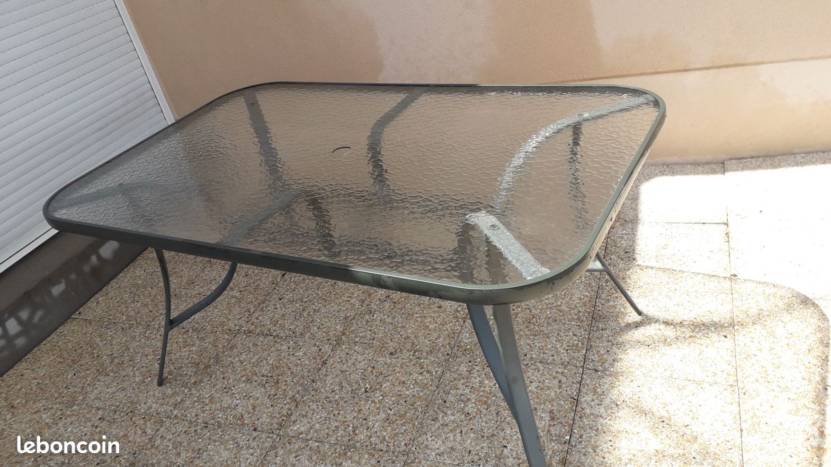 Table aluminium et verre trempe (image 5)