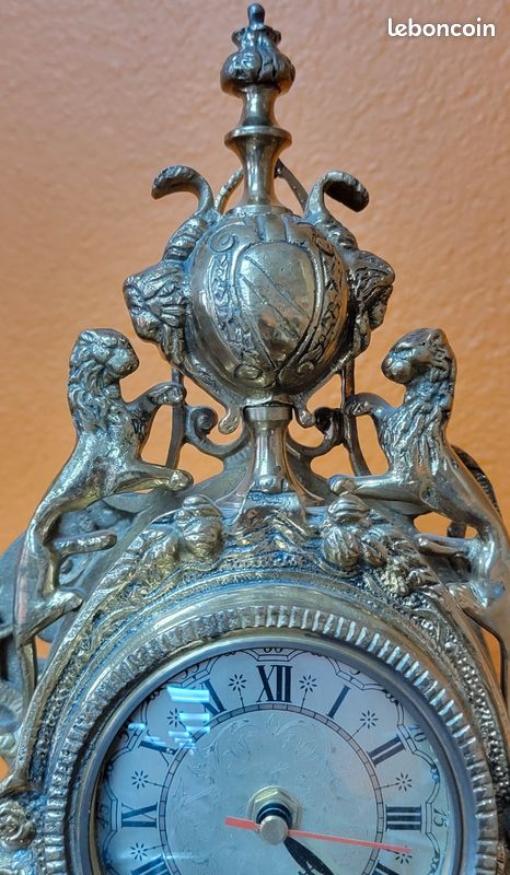 Garniture de cheminée horloge et candélabres en cuivre (image 6)