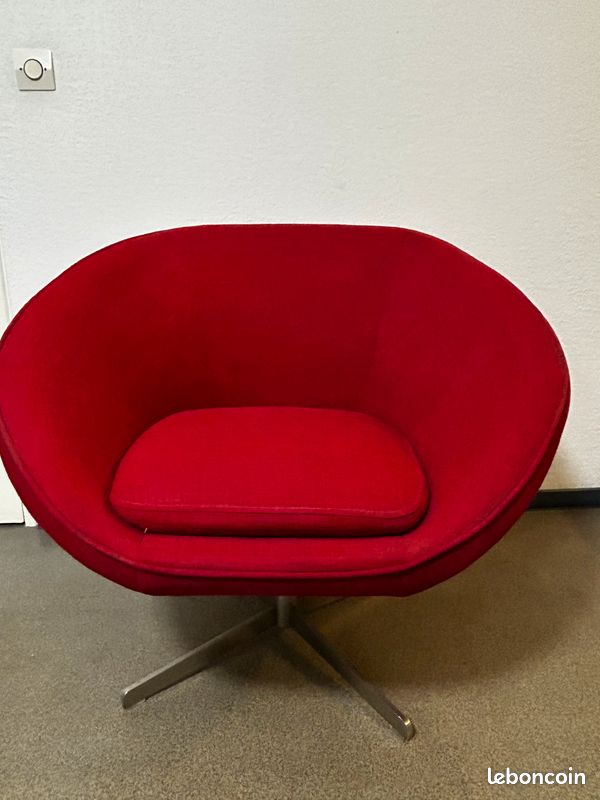 Lot de fauteuils et chaises vintage année 70 (image 7)