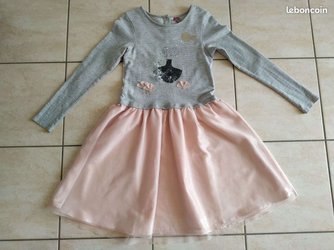Robe grise tulle beige fille 10 ans Orchestra (image 1)