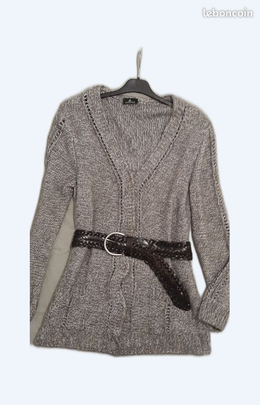 Gilet long one step gris très bon état (image 1)