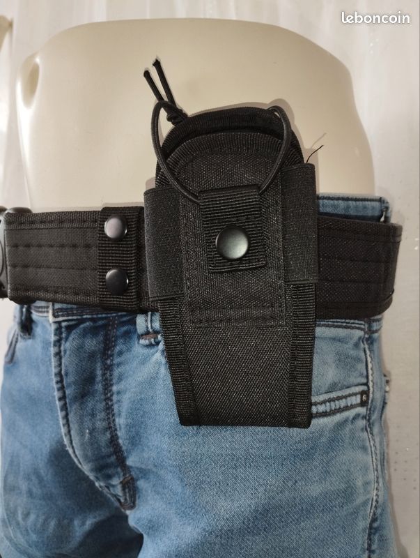 Porte radio tactique noir molle talkie walkie téléphone (image 1)