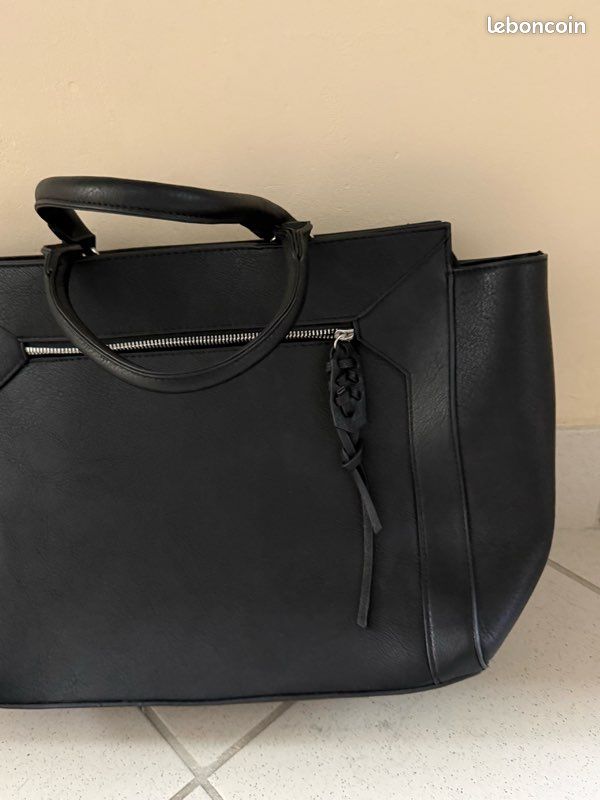 Sac à main tex noir moderne (image 2)