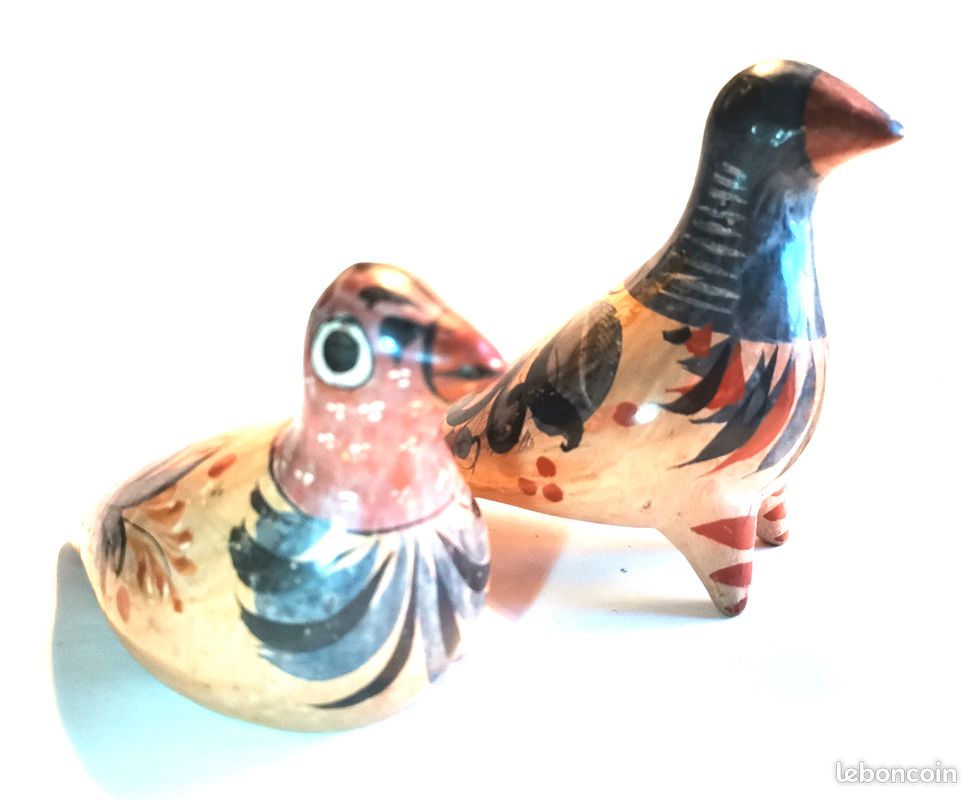 2 Pigeons céramique Mexique Tonalá d’Art traditionnel populaire (image 5)
